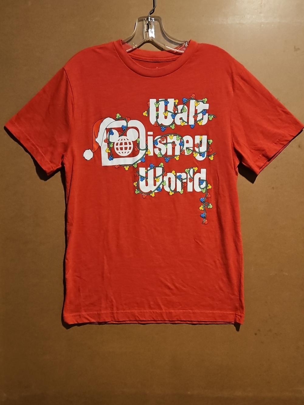 Walr Disney World Holiday Christmas Red Mickey Lights Graphic Tee Seasonal Small